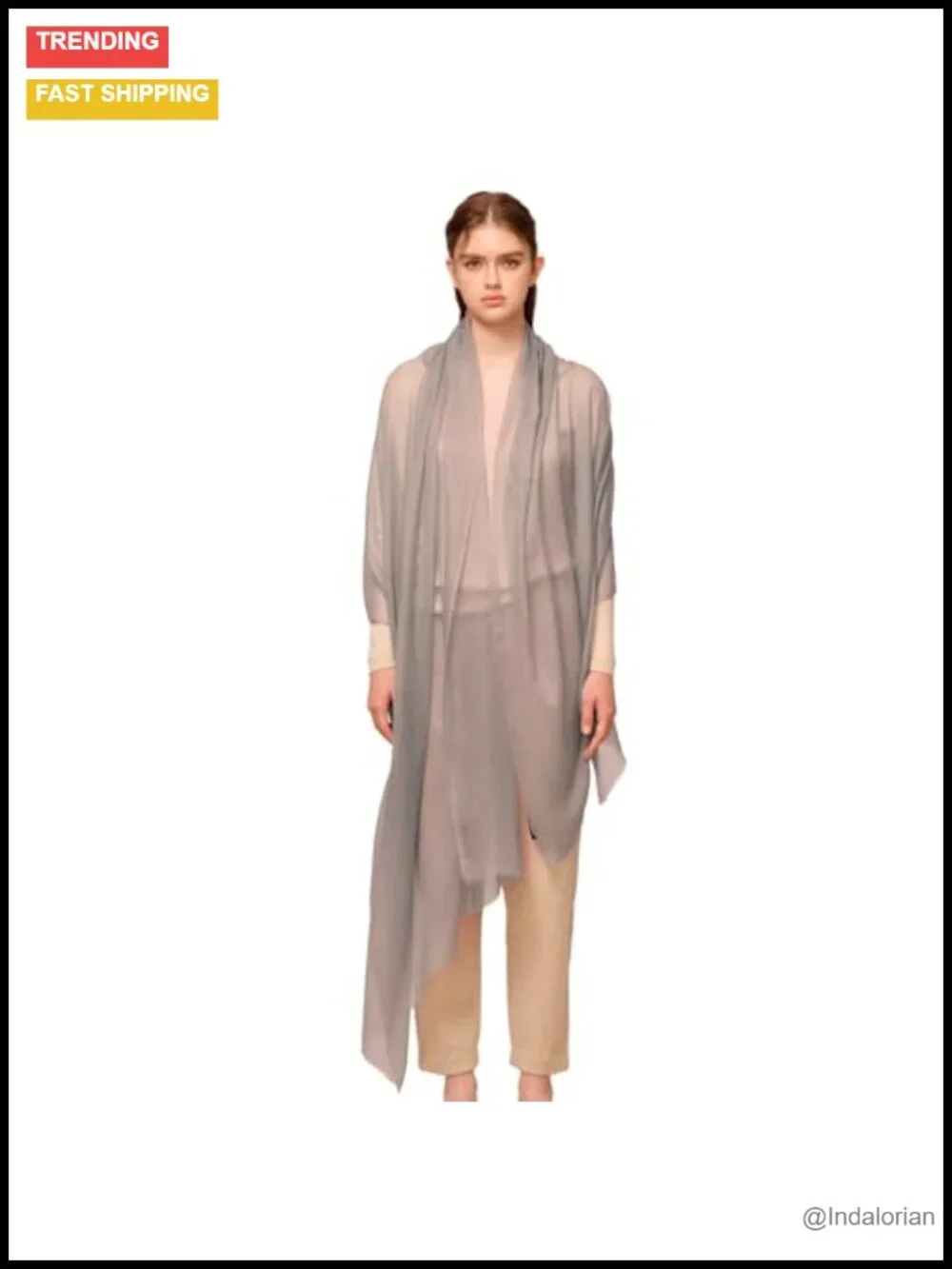 Luxury 100% Cashmere Shawl Wrap Scarf Extra Large Sheer Lightweight